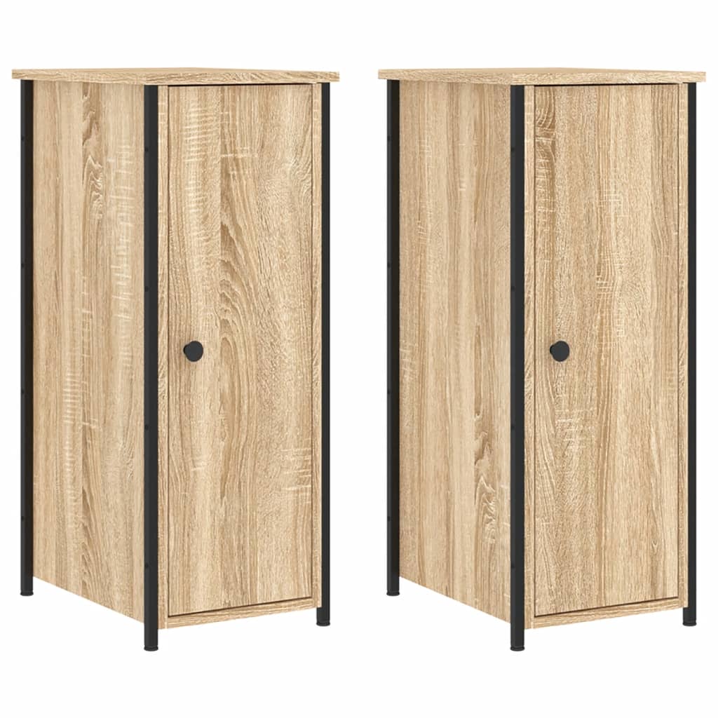 Mesitas Noche 2 Uds Madera Ingeniería Roble Sonoma 32x42x80 Cm_0