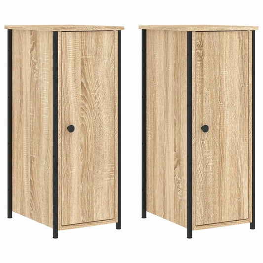 Mesitas Noche 2 Uds Madera Ingeniería Roble Sonoma 32x42x80 Cm_0