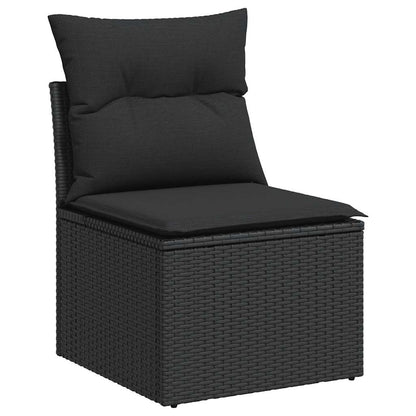 Set De Muebles De Jardín 5 Pzas Y Cojines Ratán Sintético Negro / Vetonek_0