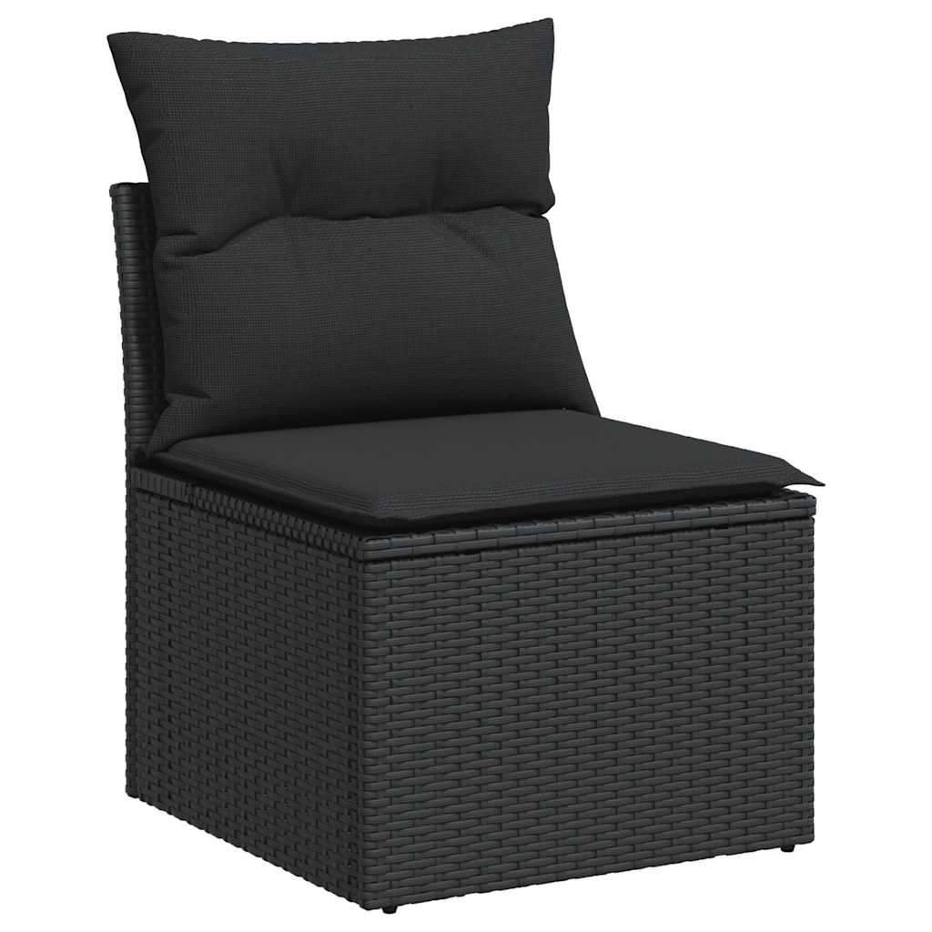 Set Sofás Jardín Y Cojines 6 Pzas Ratán Sintético Acacia Negro / Vetonek_4