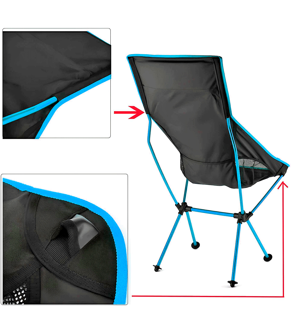 Silla Ultraligera Respaldo Alto Desmontable Aluminio_5