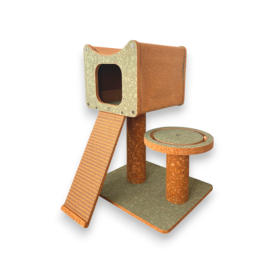 Estructura De Escalada Para Gatos Faro, Diseño Natural, De Corcho Y Superficie Antideslizante Althea Living 67x81x70cm_0