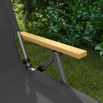 Outsunny 2 Sillas De Camping Plegables De Aluminio 74x59,5x98 Cm Gris_3