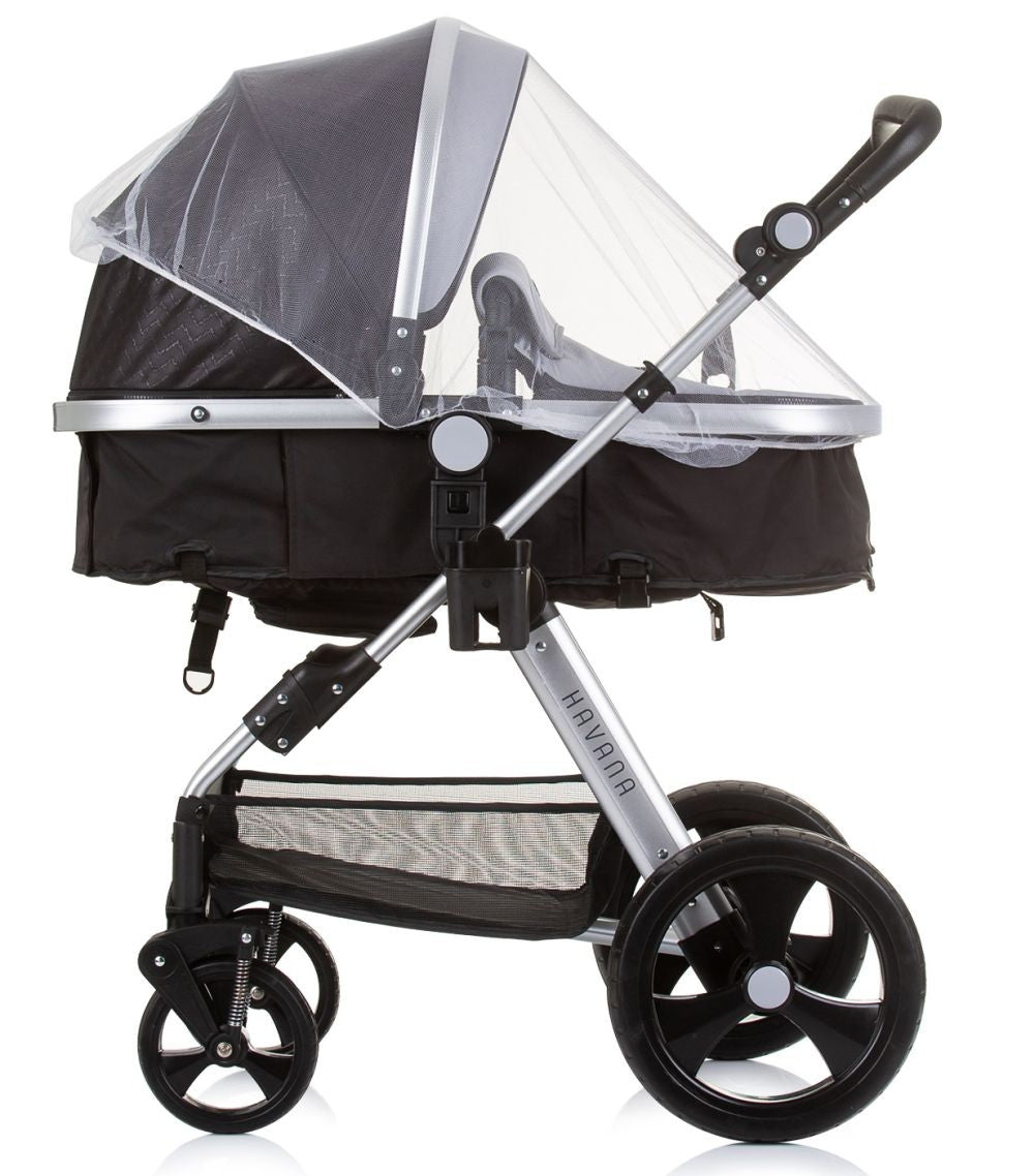 Carrito De Bebé Havana Trio Convertible Hasta 22 Kg Con Bolso Y Mosquitera Obsidian Silver_3