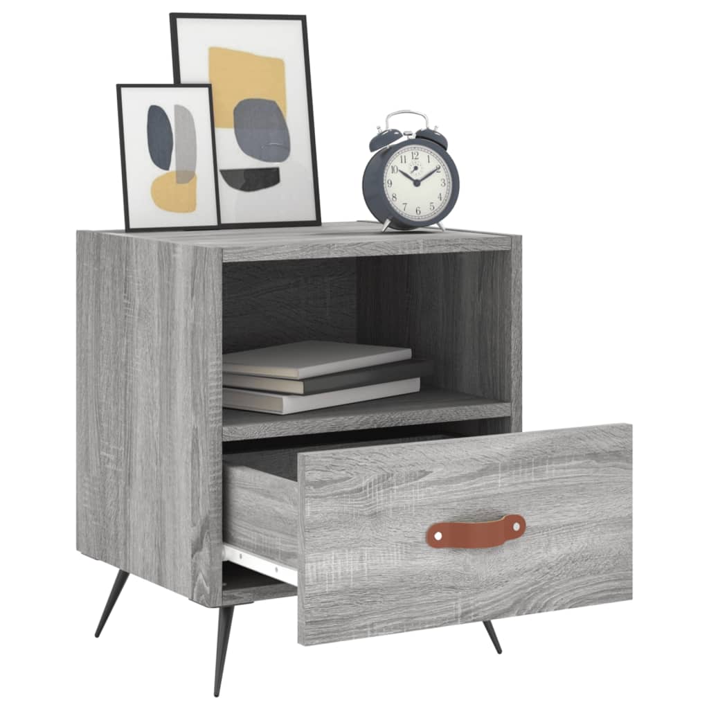 Mesitas Noche 2 Uds Madera Ingeniería Gris Sonoma 40x35x47,5 Cm_2