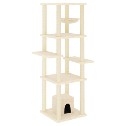 Vidaxl Rascador Para Gatos Con Postes De Sisal Crema 154 Cm_0