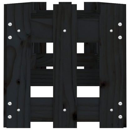 Arriate Elevado Jardín Con Valla Madera Pino Negro 200x30x30cm_5
