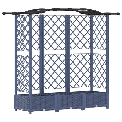 Cama Elevada Con Trellis Y Techo Gris 163 X 40 X 123 Cm Pp_0