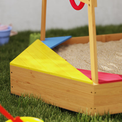 Aiyaplay Arenero Para Niños De +3 Años En Forma De Barco Con Toldo Natural_4