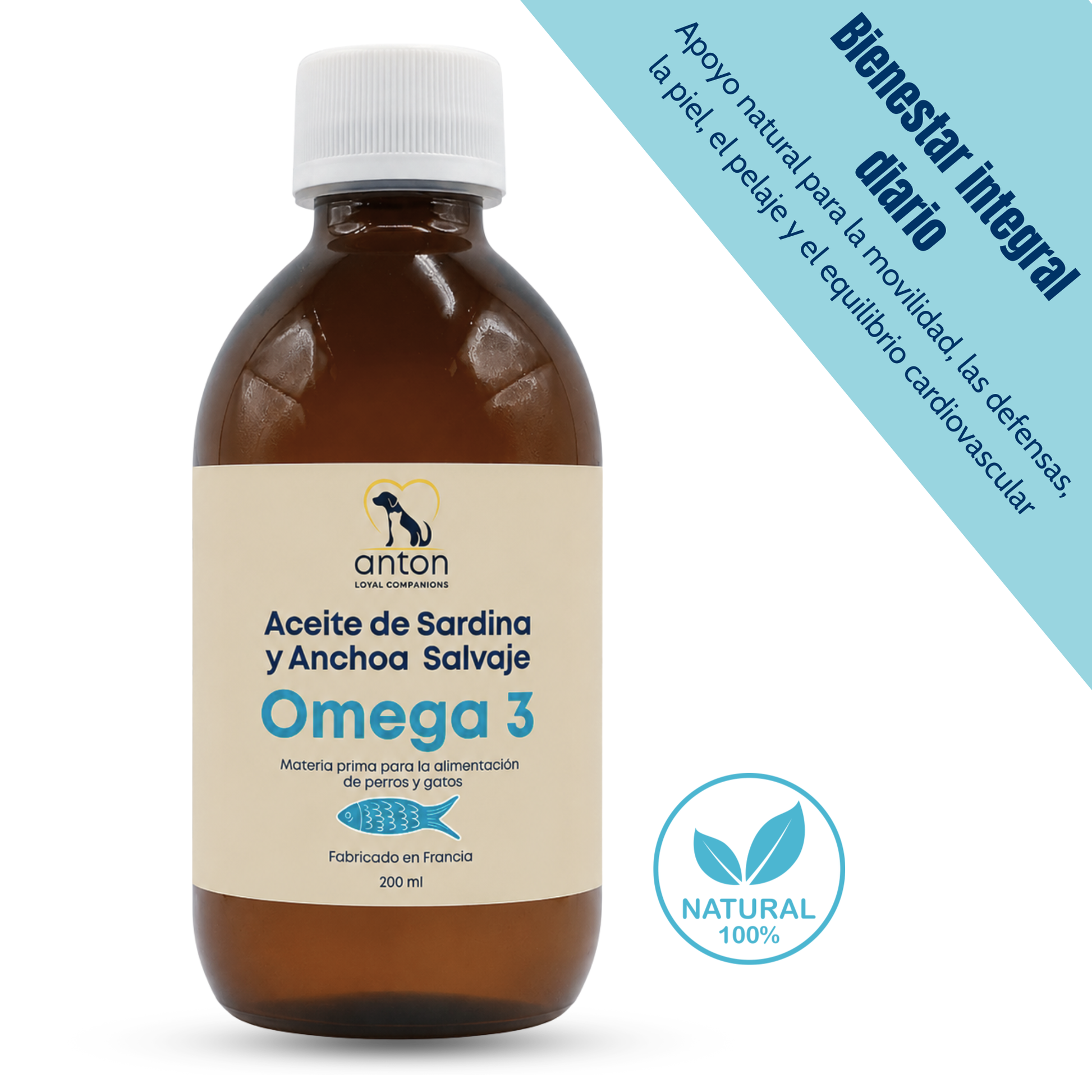 Aceite Omega 3 para perros y gatos – EPA DHA – Sardina y anchoa – 200 ml_0