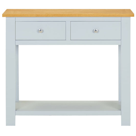 Mesa Consola De Madera Maciza De Roble 83x30x73 Cm_0