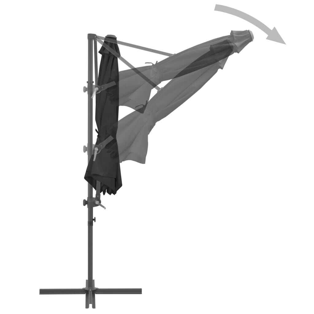 Vidaxl Sombrilla Jardín Voladiza Palo De Acero Antracita 300 Cm_4