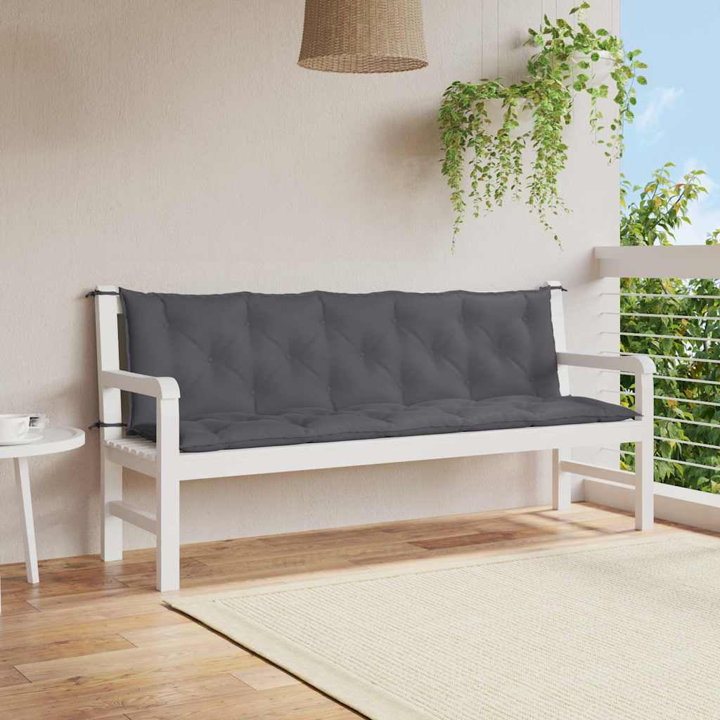 Vidaxl Cojín De Banco De Jardín Tela Oxford Antracita 180x(50+50)x7 Cm_1