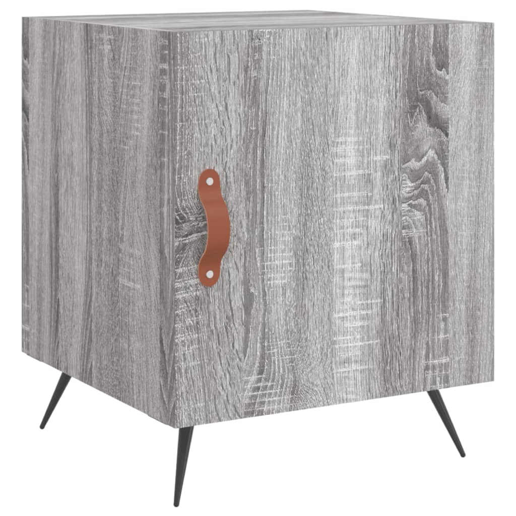 Mesita De Noche Madera De Ingeniería Gris Sonoma 40x40x50 Cm_0