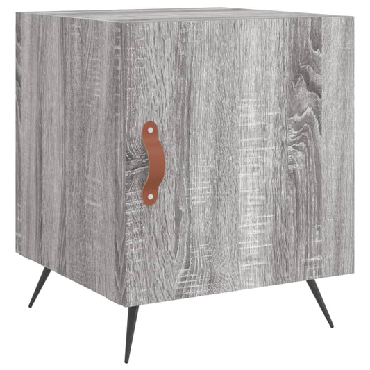 Mesita De Noche Madera De Ingeniería Gris Sonoma 40x40x50 Cm_0