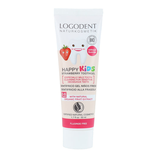 Gel dentário de morango Logona para crianças 50 ml