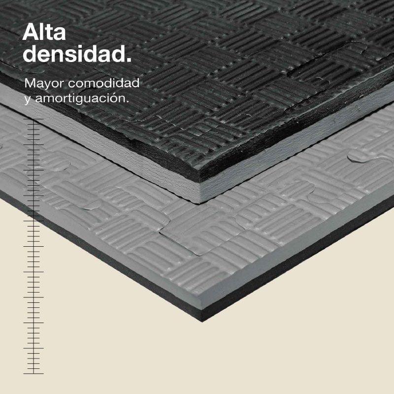 Jowy Tatami Puzzle 2cm 100x100cm – Superficie 5 Líneas Gris/negro_1