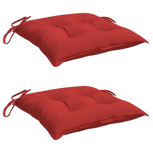 Vidaxl Cojines De Silla De Jardín 2 Uds Tela Oxford Rojo 40x40x7 Cm_0