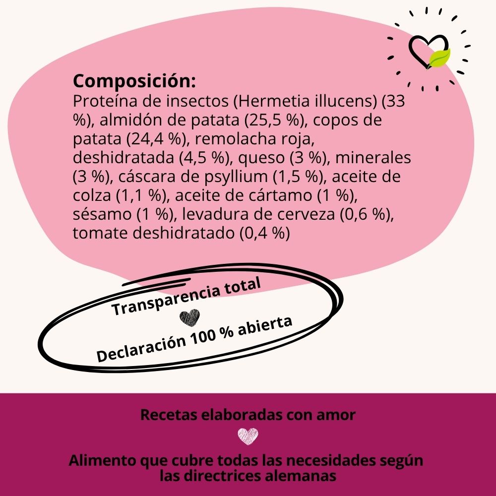 BugBell HappyMood Pienso – hipoalergénico, sin cereales, con proteína de insecto, remolacha, vitex y valeriana_2