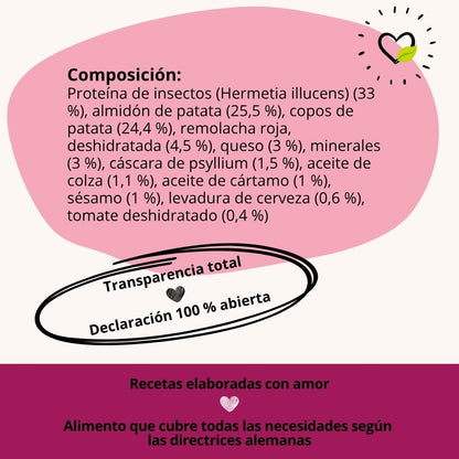 BugBell HappyMood Pienso – hipoalergénico, sin cereales, con proteína de insecto, remolacha, vitex y valeriana_2