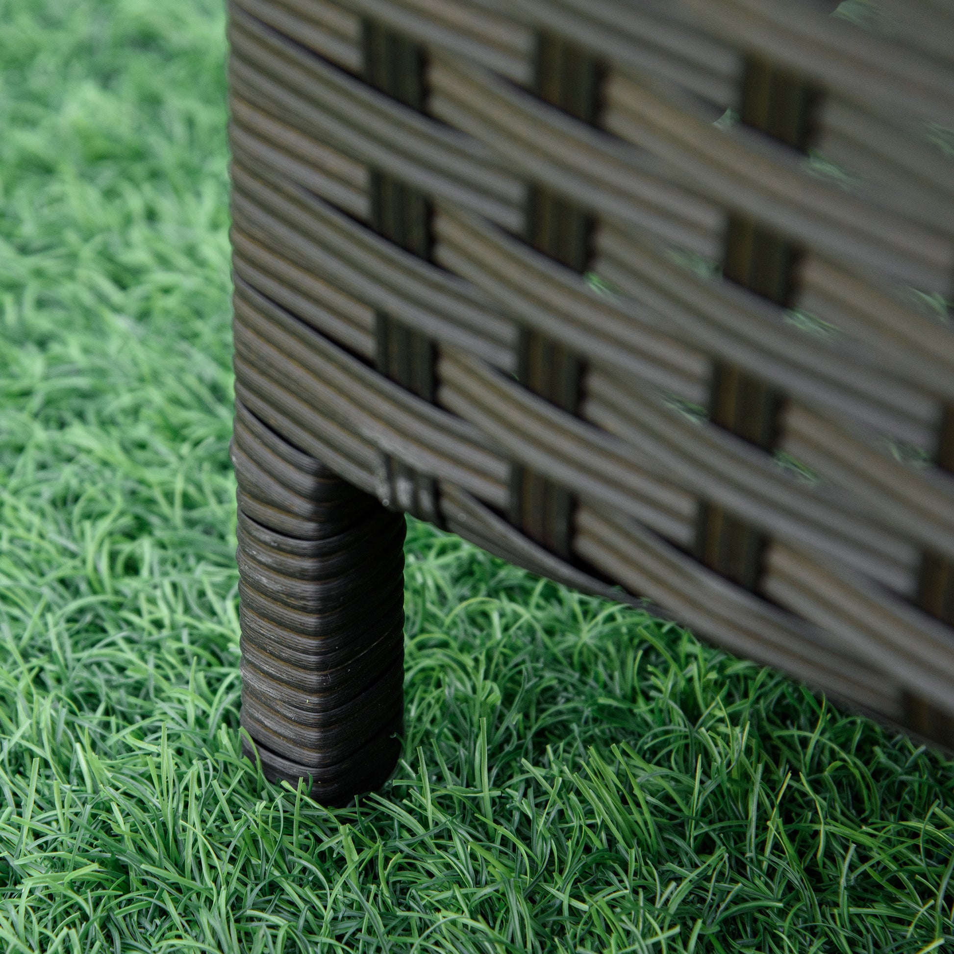 Outsunny Tumbona De Ratán Jardín Con Respaldo Ajustable Cojines Exterior Marrón_4