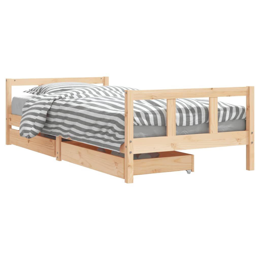 Vidaxl Estructura De Cama Para Niños Con Cajones Madera Pino 90x200 Cm_0