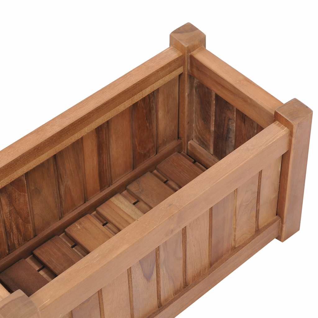 Arriate Elevado Madera Maciza De Teca 50x25x25 Cm_4
