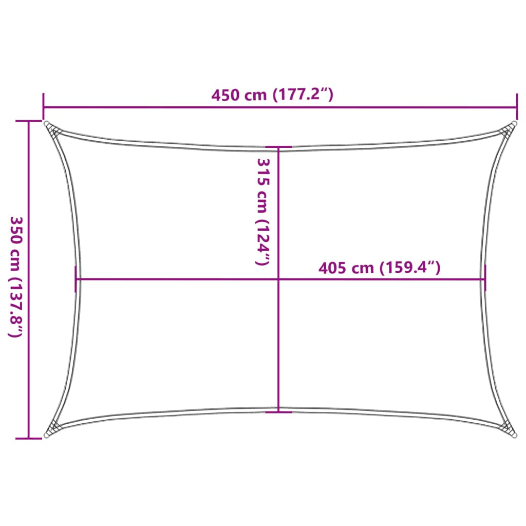Vidaxl Toldo De Vela Rectangular Hdpe Terracota 160 G/m² 3,5x4,5 M_2