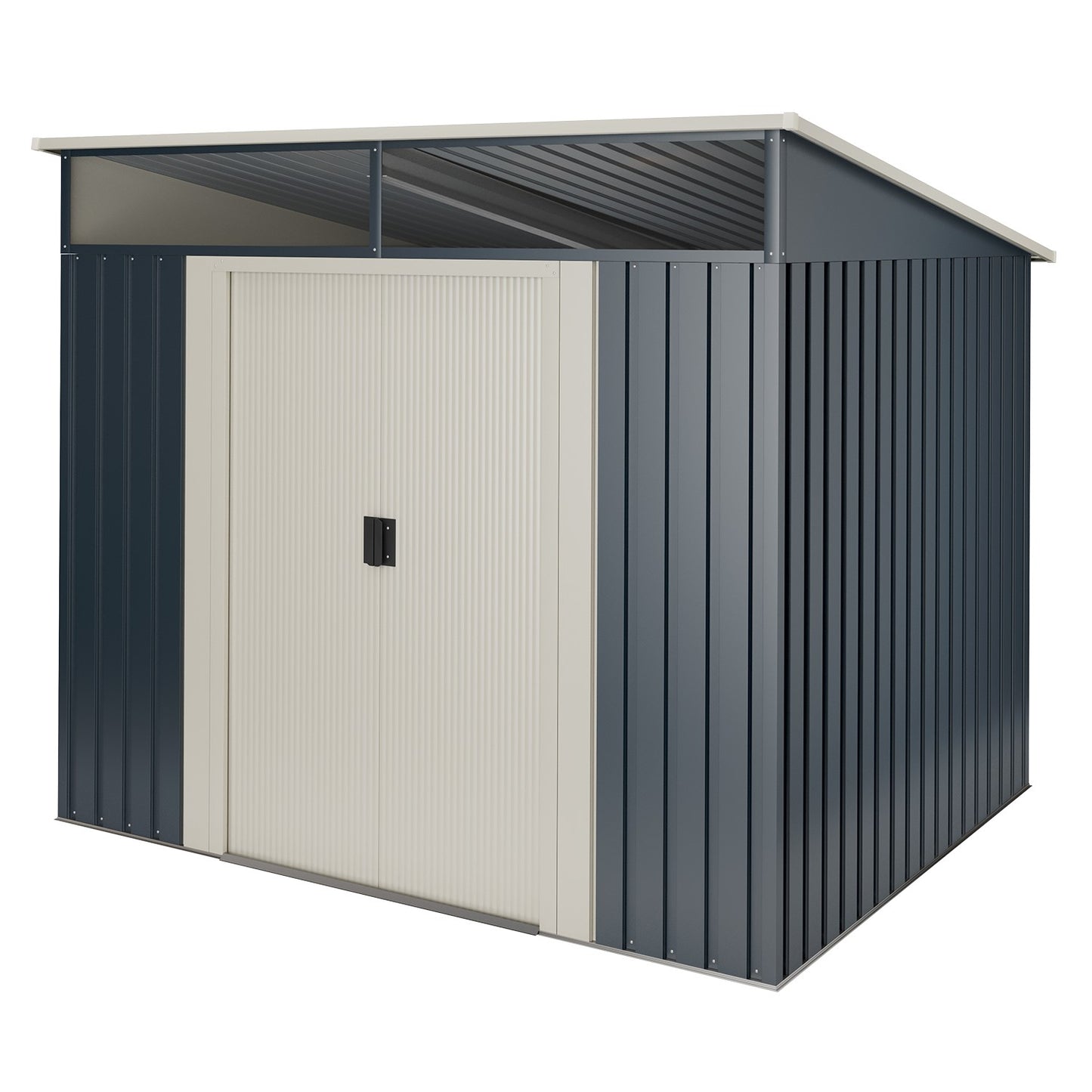 Caseta Metal Wasabi Stark 2,3m2 - 10 Años De Garantía - 121x195x196cm. Cobertizo Jardin_0