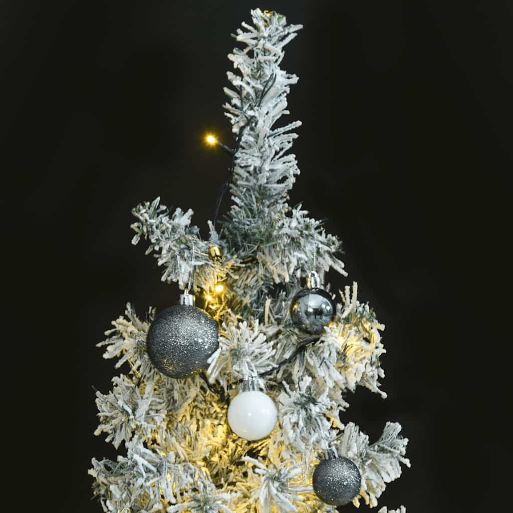 Vidaxl Árbol De Navidad Estrecho Con 300 Led Y Bolas Y Nieve 270 Cm_1