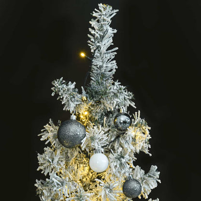 Vidaxl Árbol De Navidad Estrecho Con 300 Led Y Bolas Y Nieve 270 Cm_1