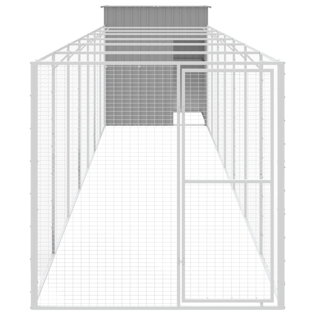 Caseta Perros Corral Acero Galvanizado Gris Claro 165x863x181cm_2