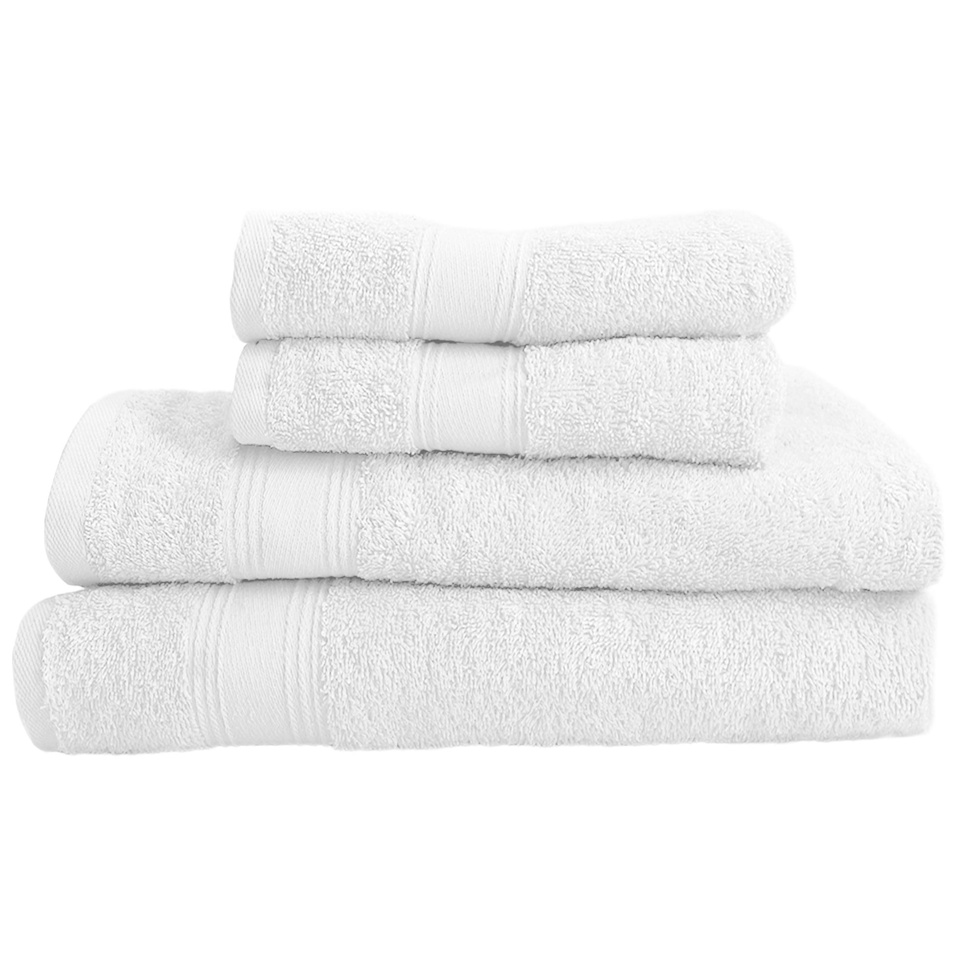 Juego De 4 Toallas De Baño: 2 Toallas De Lavabo 50x90; 2 Toallas De Ducha 70x140cm 450 Gr/m2 100% Algodón Blanco_5
