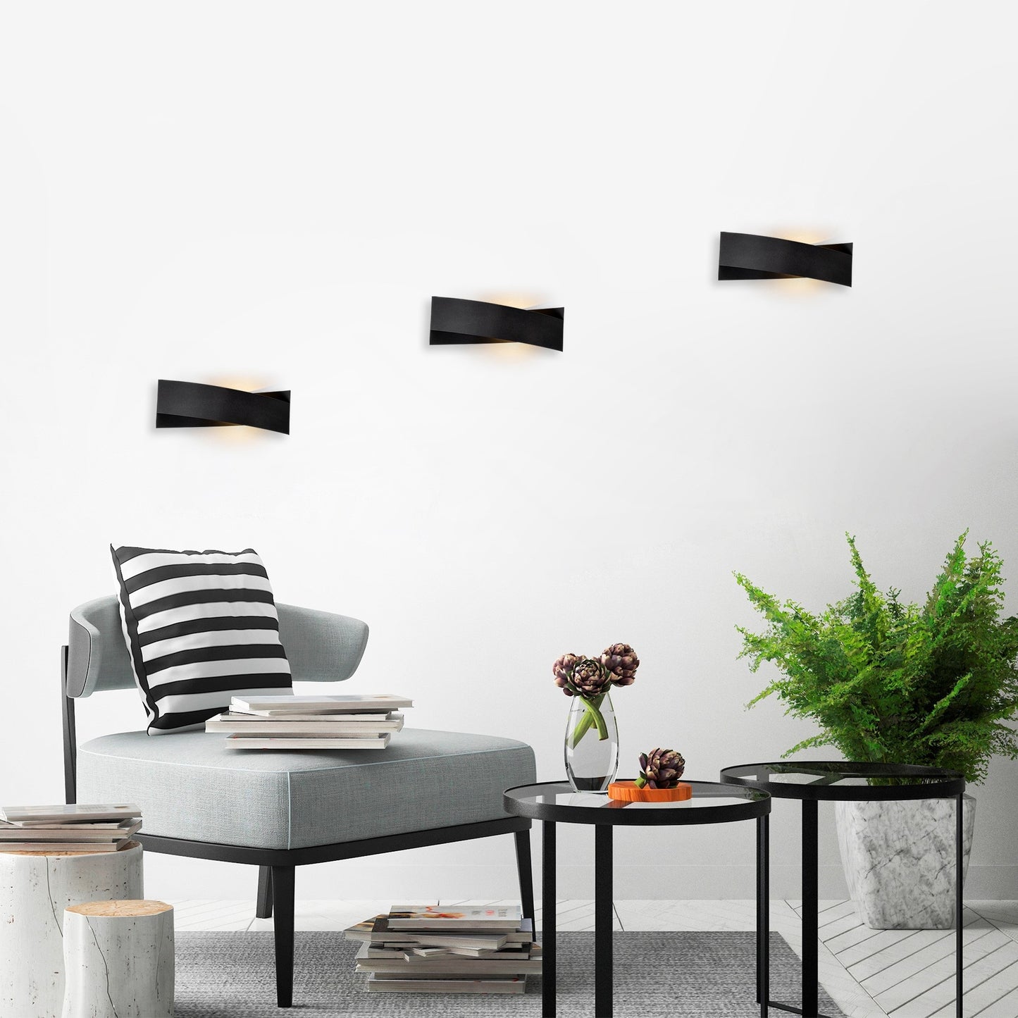 Aplique De Pared, Metal , Negro, 31x10x11, Casquillo 1 X G9