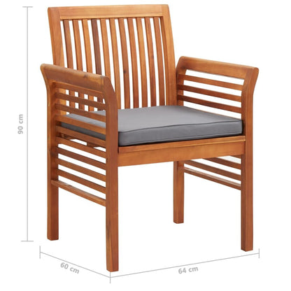 Vidaxl Set Comedor De Jardín 7 Pzas Y Cojines Madera Maciza De Acacia_2