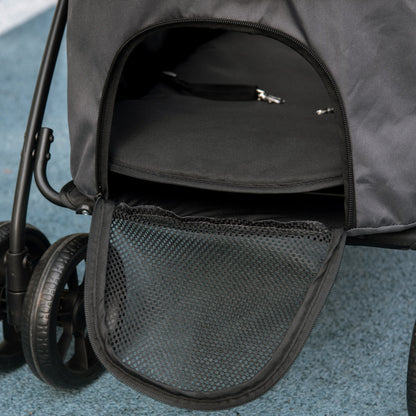 Pawhut Carrito Para Perros 2 En 1 Plegable Con Correas De Seguridad Gris Oscuro_4