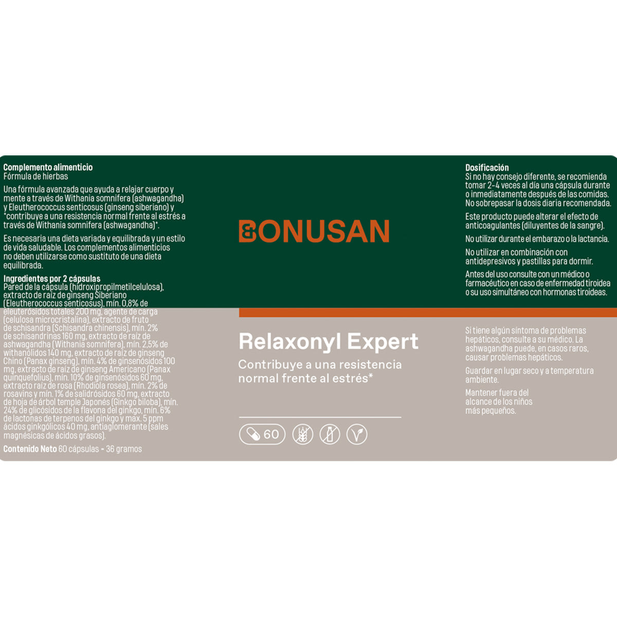 Relaxonil Expert Bonusan 60 Cápsulas