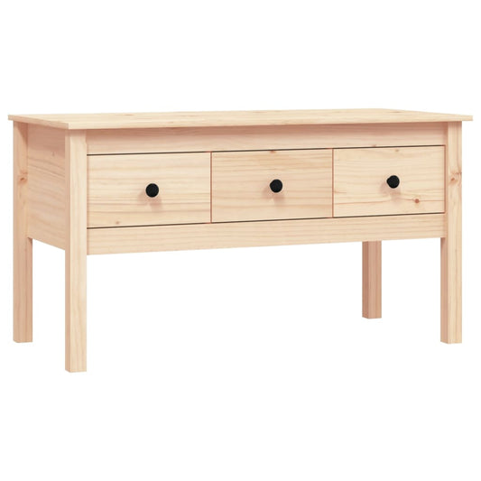 Mesa De Centro De Madera Maciza De Pino 102x49x55 Cm_0