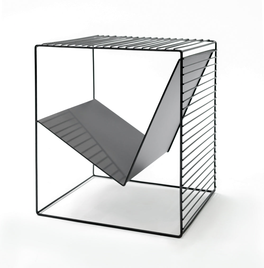 Sofa End, Revistero, Mesa Auxiliar Metal Negro Industrial 40x35x45cm- Muebles De Salon- Sofa End_0