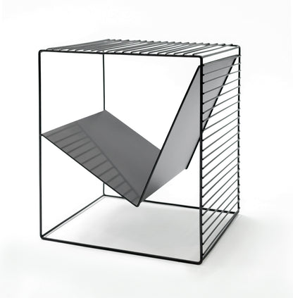 Sofa End, Revistero, Mesa Auxiliar Metal Negro Industrial 40x35x45cm- Muebles De Salon- Sofa End_0