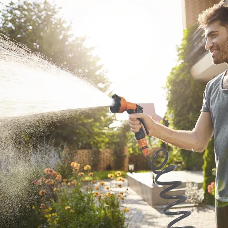 Manguera  Riego Jardin Autoenroscable Con Conectores 15 Metros