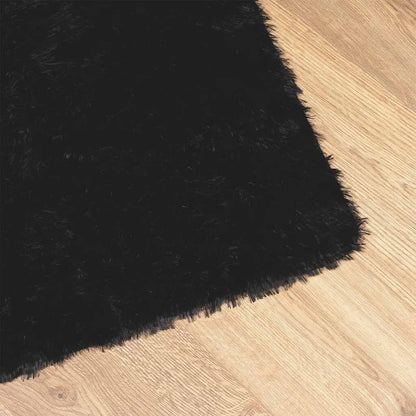Vidaxl Alfombra Peluda De Pelo Largo Navarra Negra 120x170cm Poliéster_3