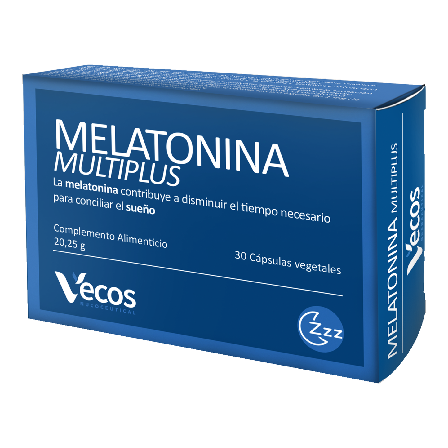 Melatonina Multiplus Vecos 30 Cápsulas | Conciliar El Sueño Y Descanso Profundo | Con Valeriana, Pasiflora Y Melatonina_0