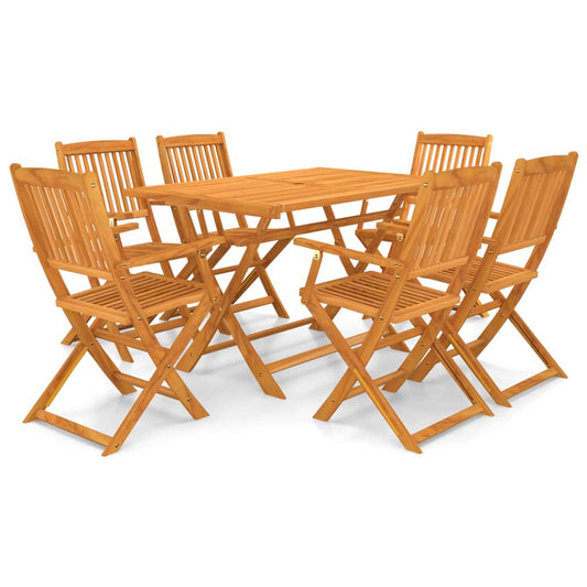 Vidaxl Set Comedor De Jardín Plegable 7 Piezas Madera Maciza De Acacia_0