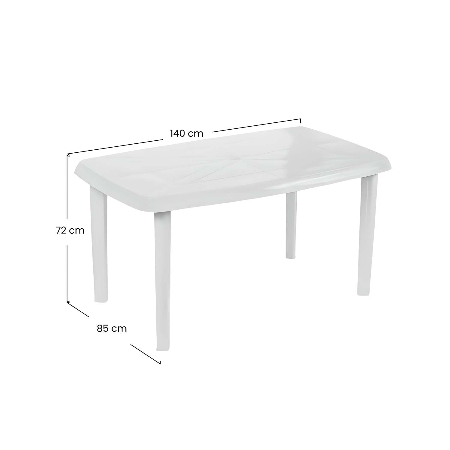 Mesa De Resina Oval/rectangular Vistara Blanco 140x85x72cm O91_1