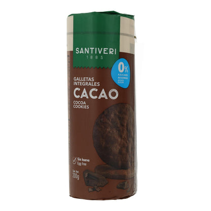 Bolachas Integrais de Cacau Santiveri 0% açúcares 200 g