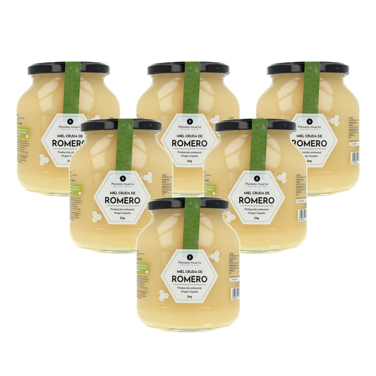 Pack 6x Miel Cruda de Romero Planeta Huerto 1 Kg