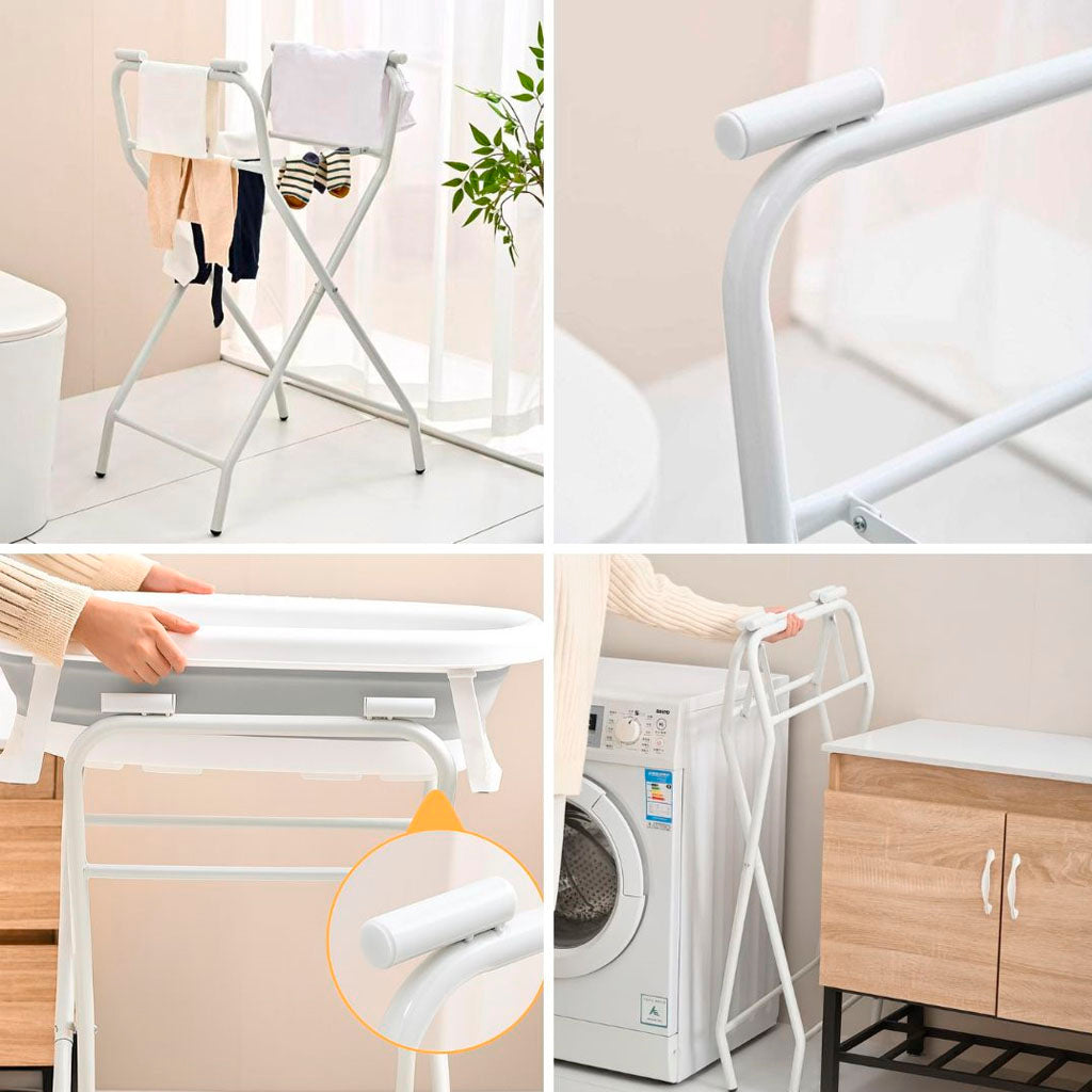 Bathby | Bañera Bebé Gris Con Cojín, Termómetro Y Soporte Plegable | Ligera, Segura Y Compacta Para Recién Nacidos_3