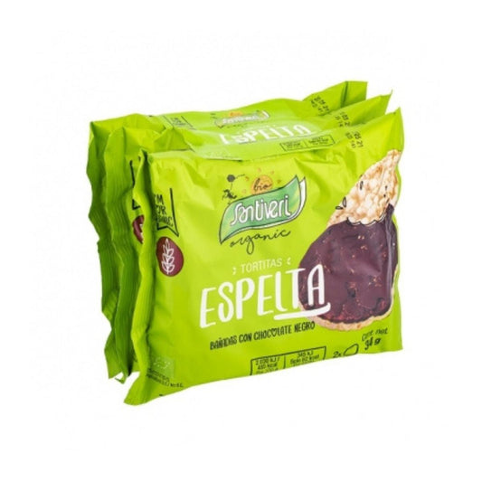 Panquecas de Espelta com Chocolate Negro Biológico Santiveri, 3 unidades
