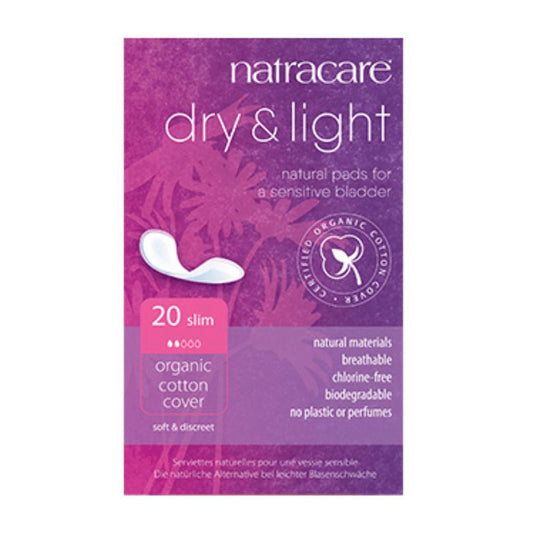 Pensos para incontinência Natracare Dry-Light, 20 unid.